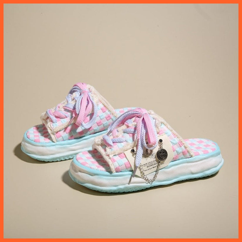 whatagift.com.au Blue / 35 Women Summer Graffiti Slippers | Cool Flip Flops Street Sandals