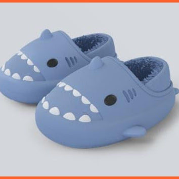whatagift.com.au blue cover heel / 36-37 Standard Code Comfy Home Slippers | Winter Cartoon Shark Kids Slippers