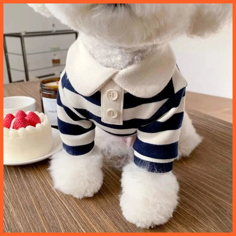whatagift.com.au Blue / XS Dog Cat Polo Shirt Summer Dress | Striped Pet Soft T-Shirt