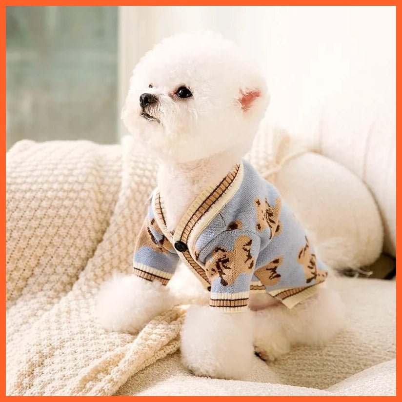 whatagift.com.au blue / XS Striped Knitted Sweater Coat for Puppies and Kittens | Winter Clothes for Pet, Dog, Cat