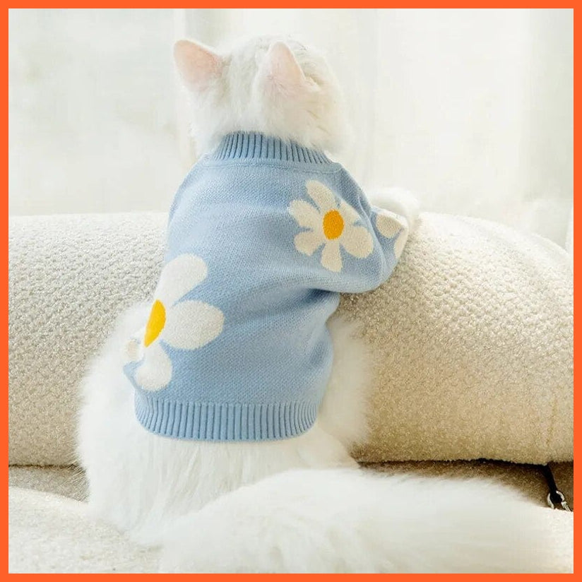 whatagift.com.au Blue / XS Striped Knitted Sweater Coat for Puppies and Kittens | Winter Clothes for Pet, Dog, Cat