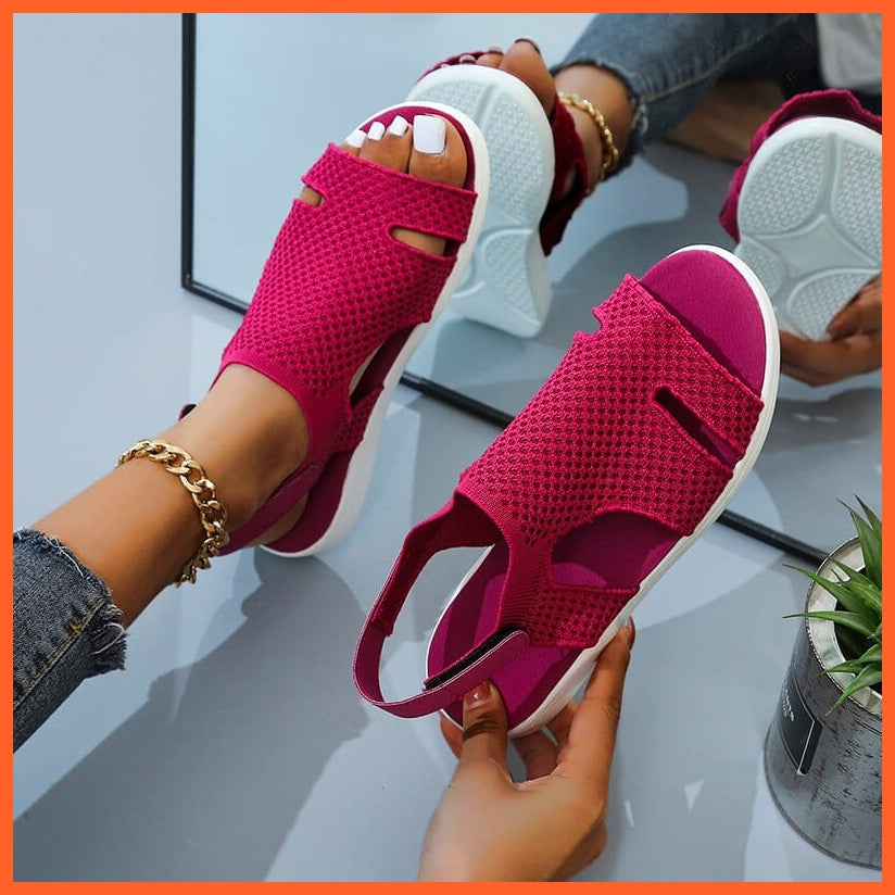 whatagift.com.au Breathable Stretchable Casual Women Flats | Buckle Strap Flat Sandal