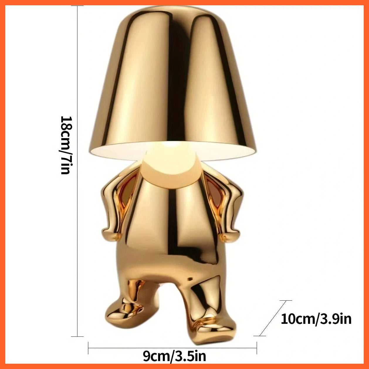 whatagift.com.au C Golden Color Thinker Statue LED Table Lamp With USB Port| Nightstand Lamp For Home, Living Room
