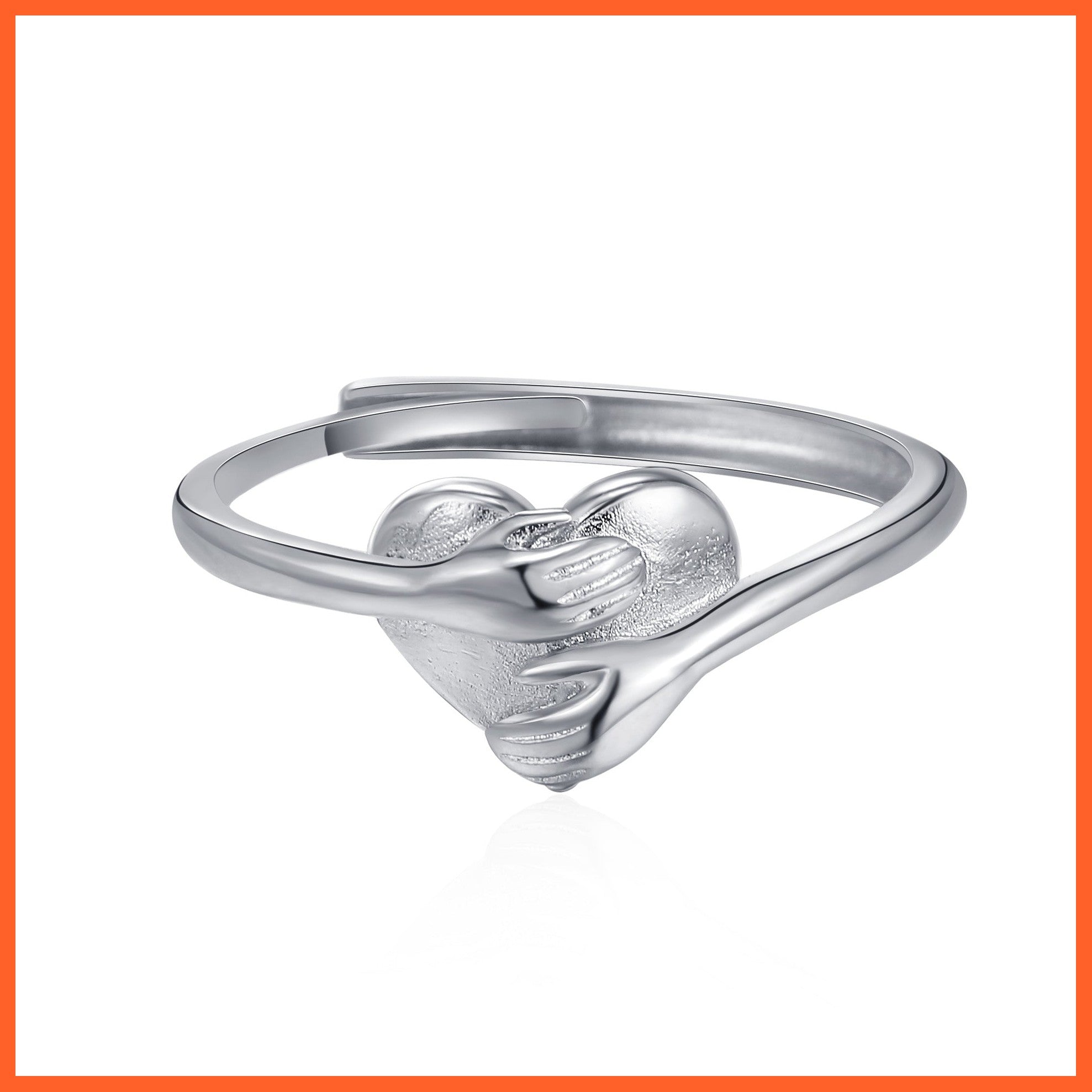 Hug Love Heart-Shaped Ring Fashion Simple Rings For Valentine'S Day