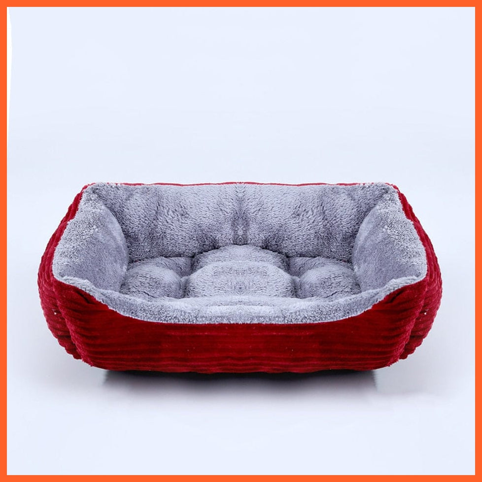 whatagift.com.au cat dog bed 02 / XS(43X34X12CM) Square Plush Bed for Dog Cat Pet | Medium Small Dog Cushion Sofa Bed