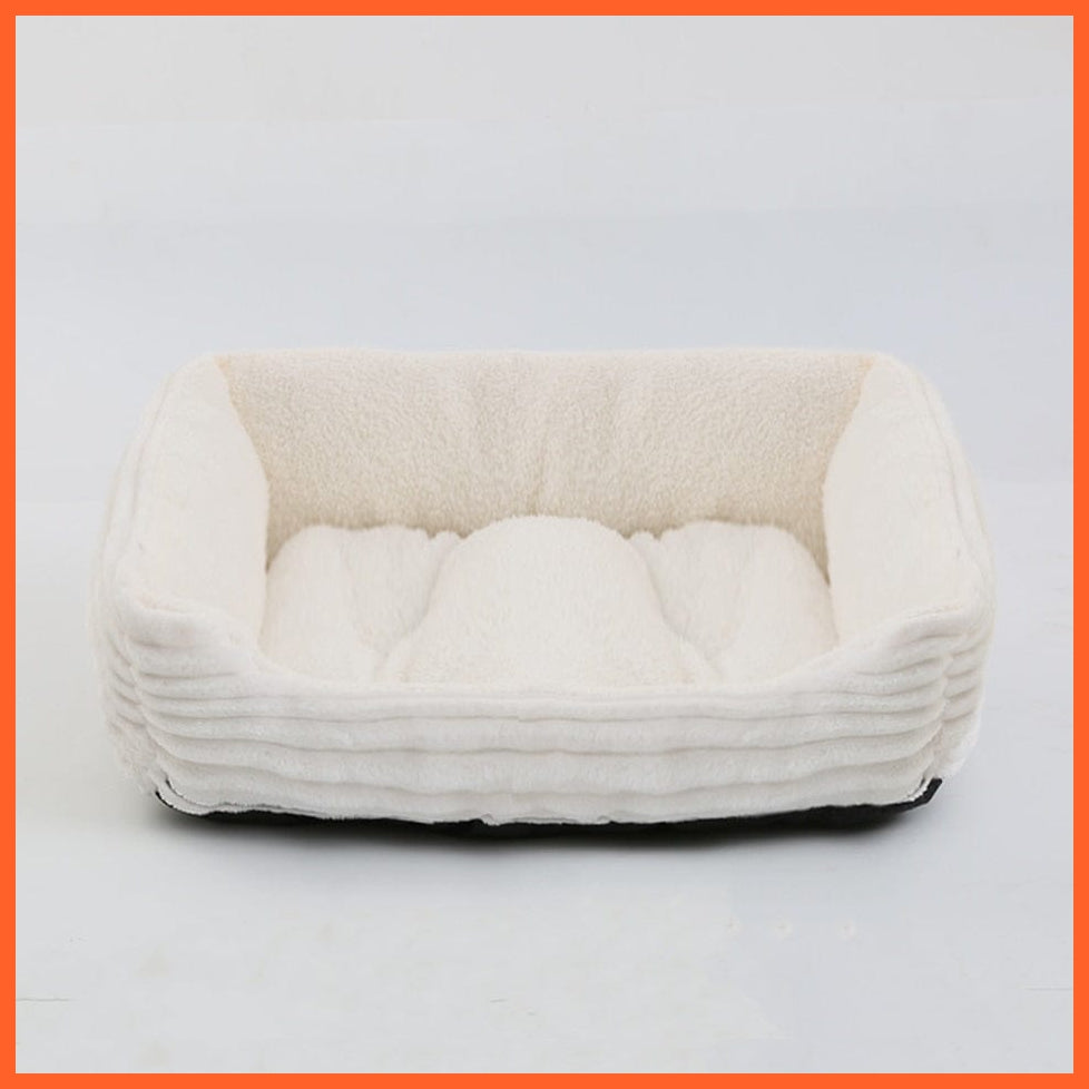 whatagift.com.au cat dog bed 09 / XS(43X34X12CM) Square Plush Bed for Dog Cat Pet | Medium Small Dog Cushion Sofa Bed