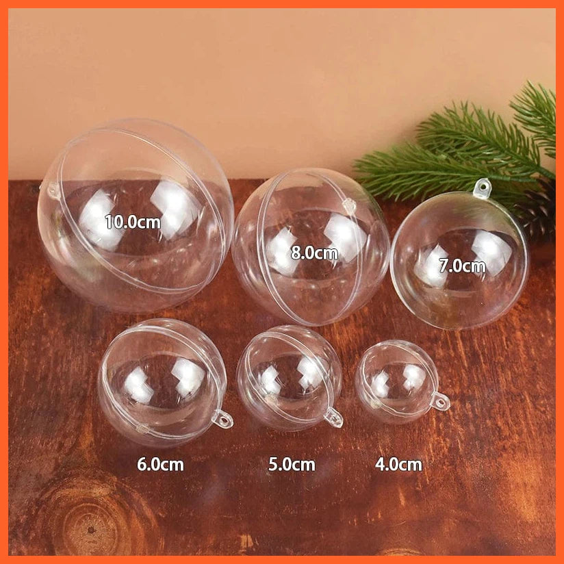 whatagift.com.au Christmas Fillable Baubles - Transparent Ornaments for Christmas tree Decor