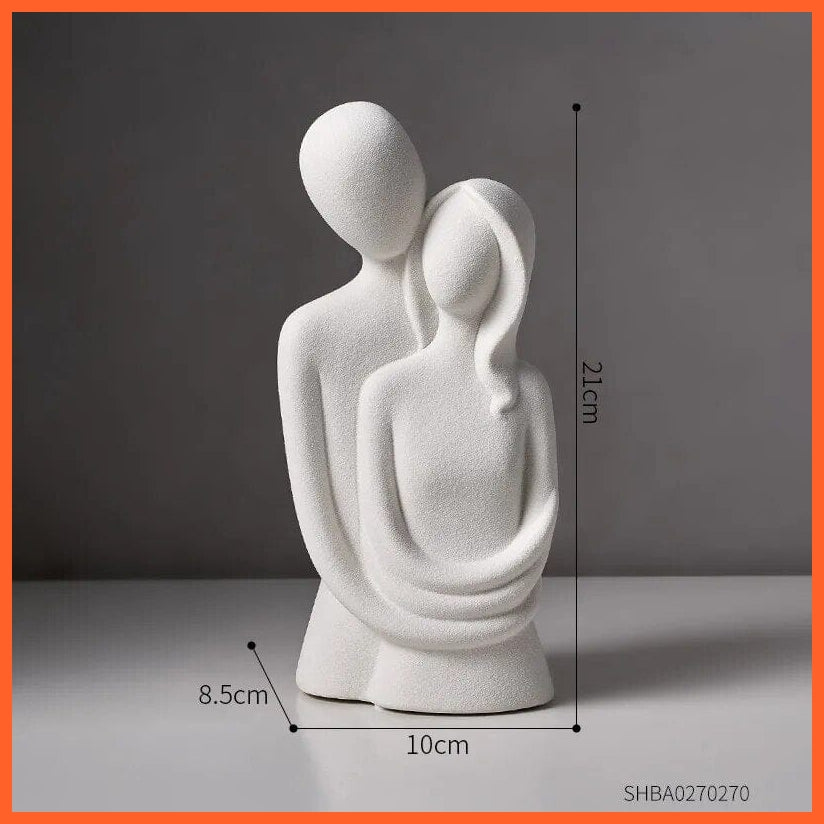 whatagift.com.au Couple-White Off White Couple Statue Decorative Sculpture | Home Ceramic Couple Statue For Decoration