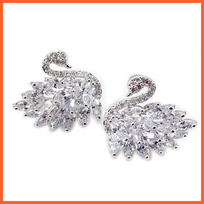 whatagift.com.au Crystal Black Swan Vintage Stud Earrings