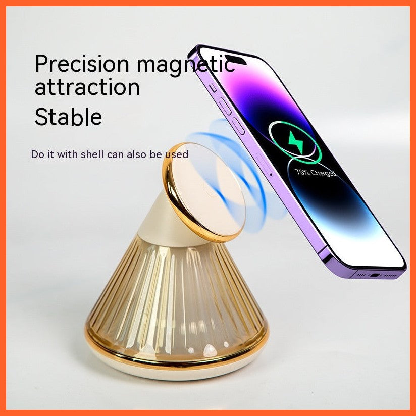 Night Table Lamp 15W Wireless Charger Magnetic Fast Wireless Seat