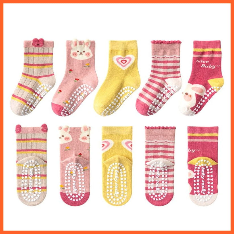 whatagift.com.au DJ-903(5 pairs) / S(1T-3T) Cotton Non-slip Socks for Kids