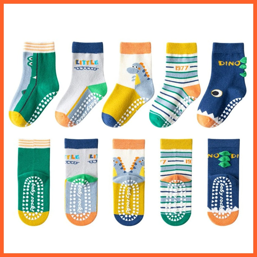 whatagift.com.au DJ-907(5 pairs) / S(1T-3T) Cotton Non-slip Socks for Kids