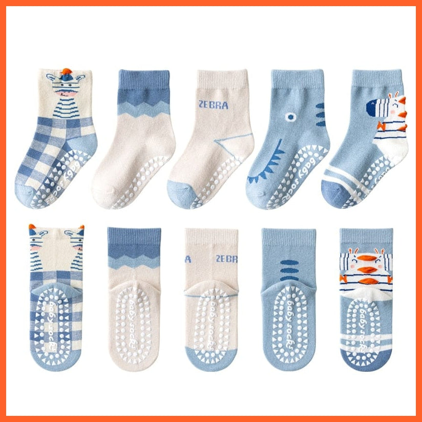 whatagift.com.au DJ-912(5 pairs) / S(1T-3T) Cotton Non-slip Socks for Kids