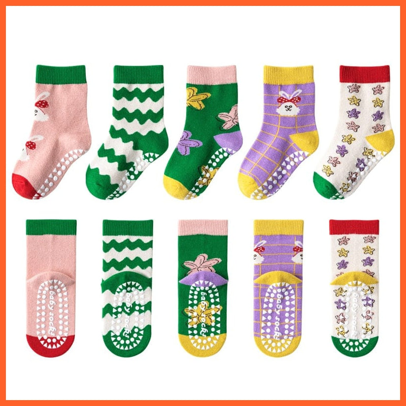 whatagift.com.au DJ-931(5 pairs) / S(1T-3T) Cotton Non-slip Socks for Kids