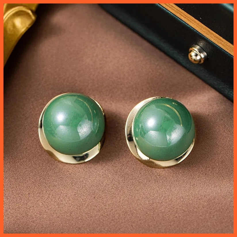 whatagift.com.au E1229-4 Shiny Green Rhinestone Pendant Earrings