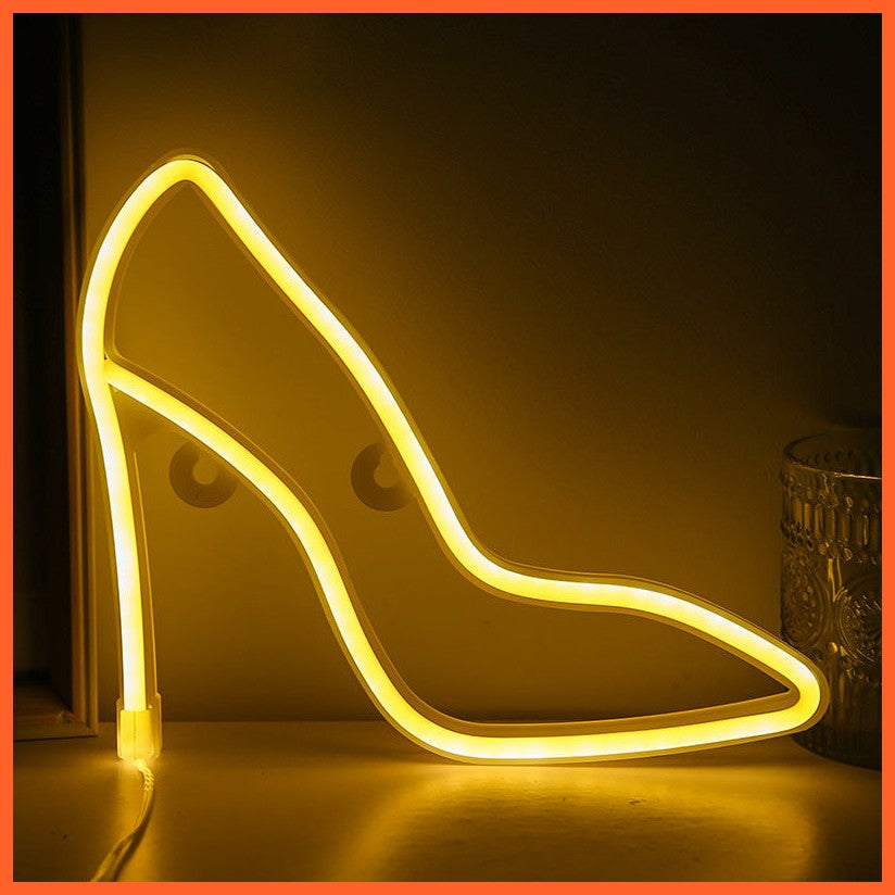 Led High-Heeled Shoes Shape Neon Light Ornament