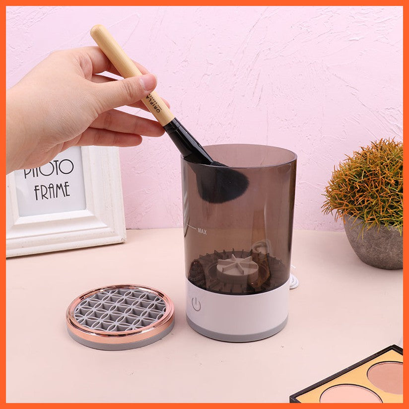 Women Eye Shadow Brush Cleaning Tool Portable Electric Makeup Brush Cleaner Machine With Usb Charging Automatic Cosmetic Brush