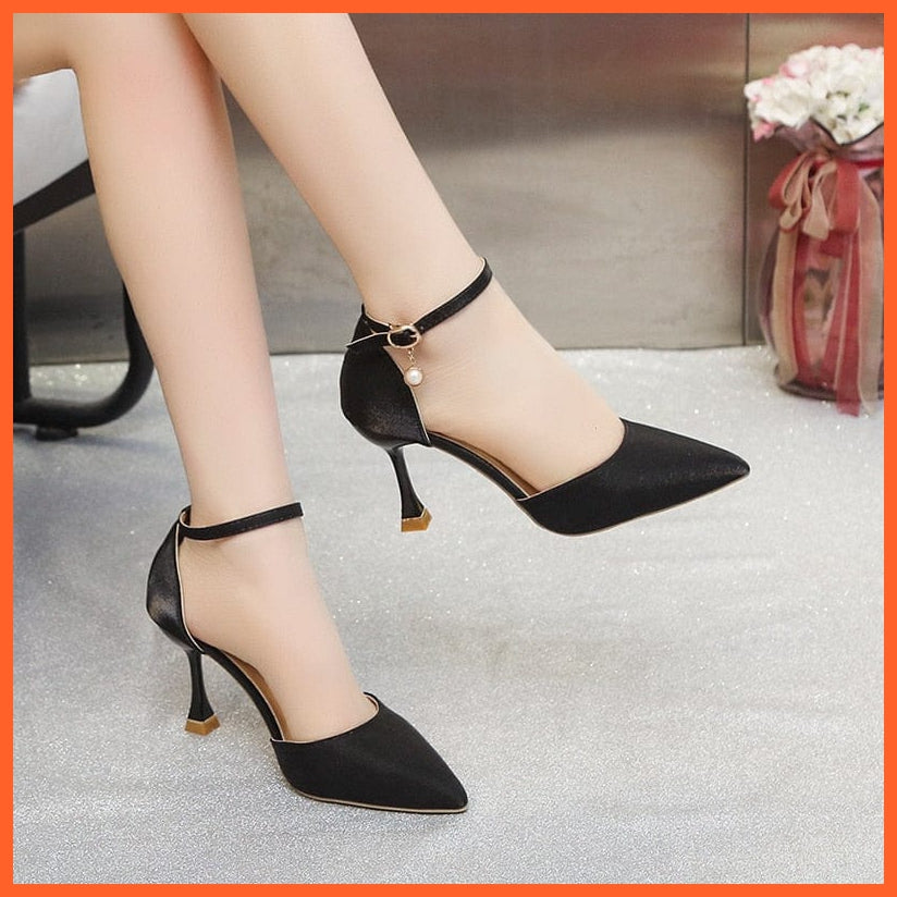 whatagift.com.au High Heels For Women | Red Color Buckle Strap Heels