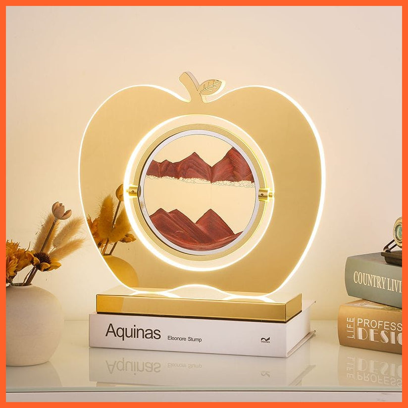 whatagift.com.au LED Sand Art Apple Statue For Home Decoration | hourglass Led Lamp