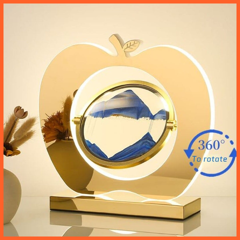 whatagift.com.au LED Sand Art Apple Statue For Home Decoration | hourglass Led Lamp