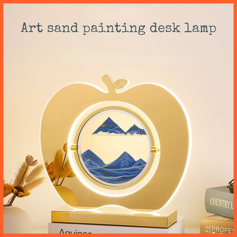 whatagift.com.au LED Sand Art Apple Statue For Home Decoration | hourglass Led Lamp