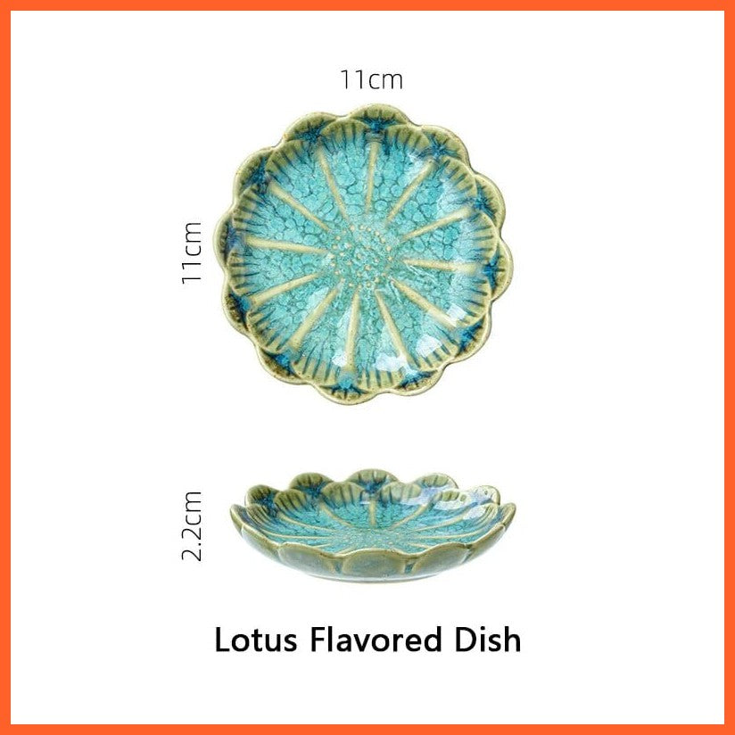 whatagift.com.au Lotus plate Elegant Colorful Matte Gold Edge Dinner Plate Set | Complete Tableware for Dining and Entertaining