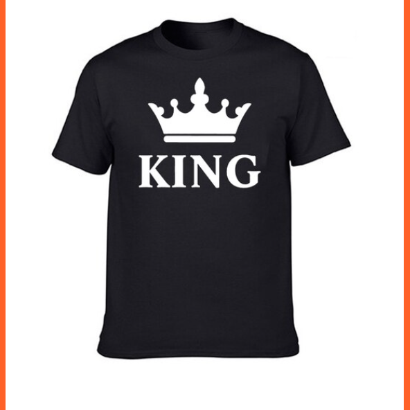 whatagift.com.au Men''s Clothing King & Queen Pair Couple T-Shirts