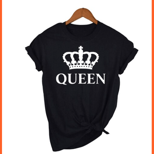 whatagift.com.au Men''s Clothing King & Queen Pair Couple T-Shirts