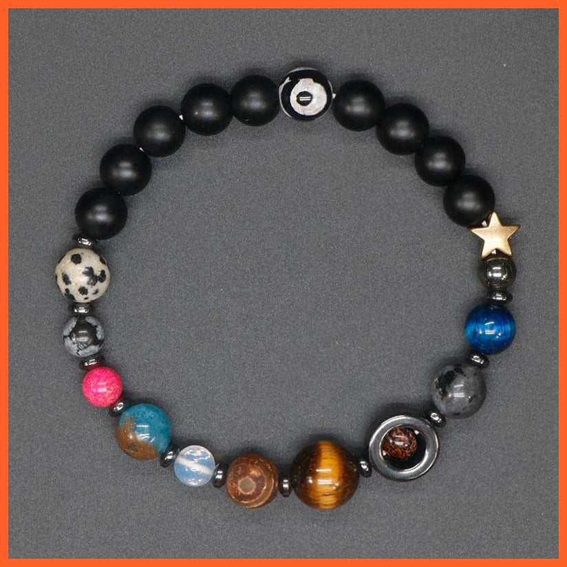 whatagift.com.au N2-Matte / Women Size Natural Stone Eight Planets Bead Bracelets For Men Women | Universe Seven Chakra Energy Wristband