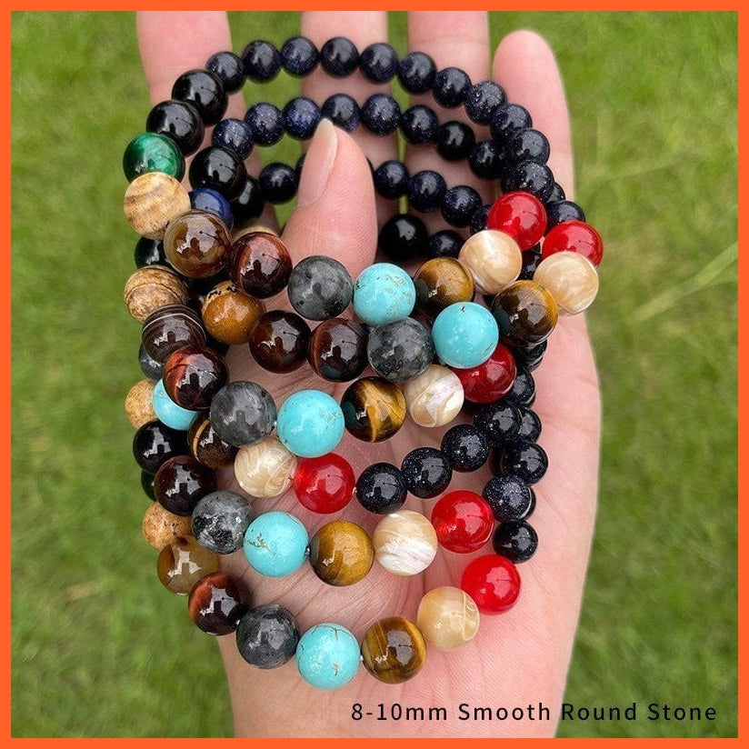 whatagift.com.au Natural Stone Eight Planets Bead Bracelets For Men Women | Universe Seven Chakra Energy Wristband