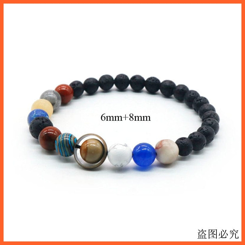 whatagift.com.au Natural Stone Eight Planets Bead Bracelets For Men Women | Universe Seven Chakra Energy Wristband