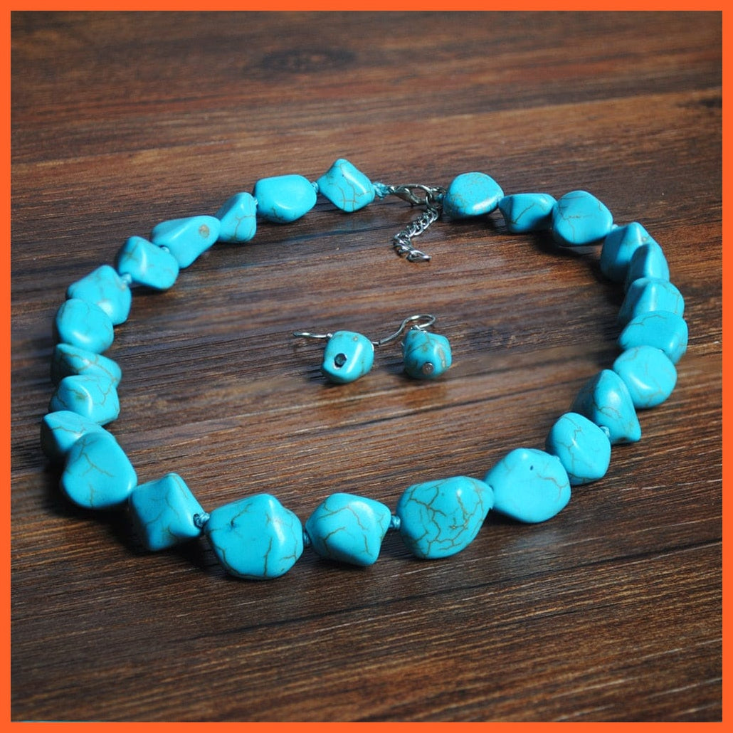 whatagift.com.au Necklace Earrings 1 New Turquoise Bracelet Necklace Bracelet Earring Ring Jewelry Sets Women