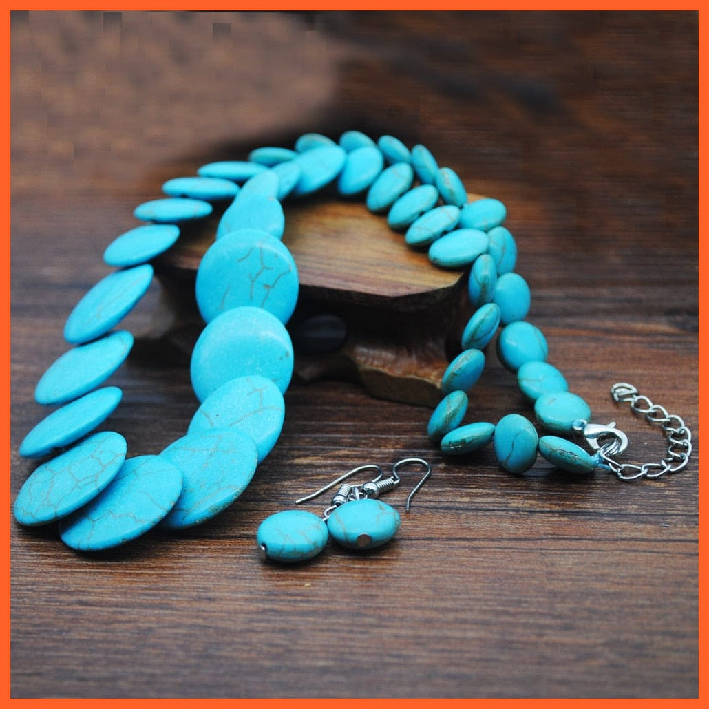 whatagift.com.au Necklace Earrings 2 New Turquoise Bracelet Necklace Bracelet Earring Ring Jewelry Sets Women