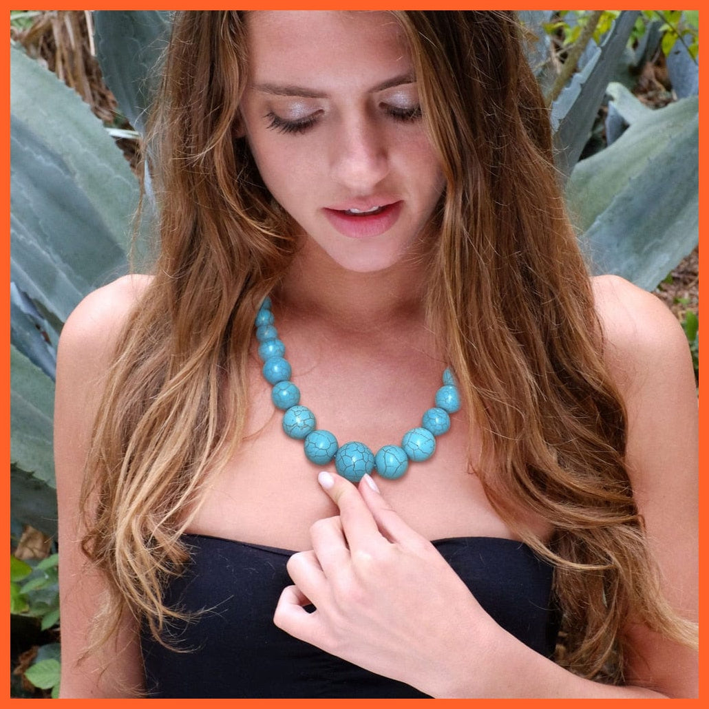 whatagift.com.au New Turquoise Bracelet Necklace Bracelet Earring Ring Jewelry Sets Women