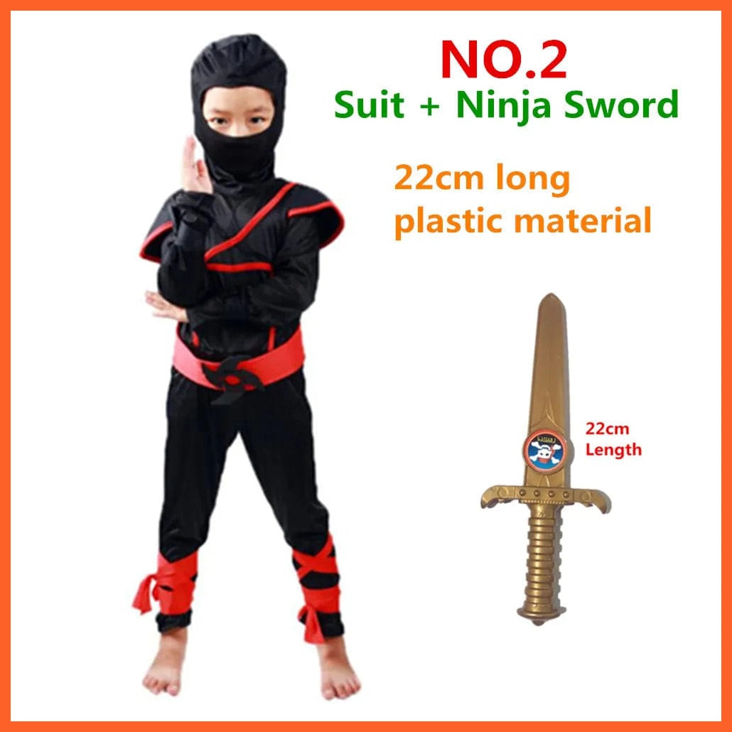 whatagift.com.au Ninja 1 NO.2 / (110)S 95-110cm / Ninja Ninjas Costumes | Halloween Party Boys Girls Warrior Cosplay Costume