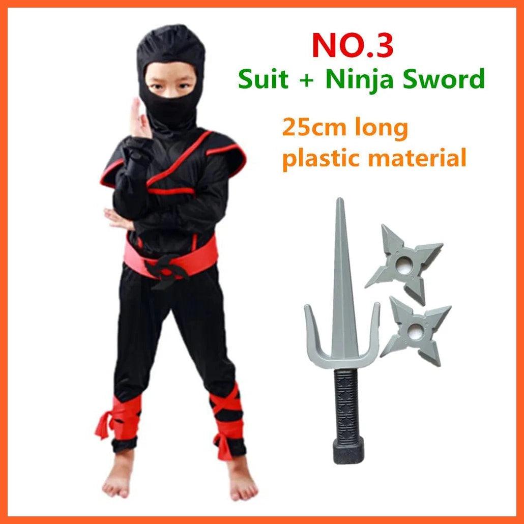 whatagift.com.au Ninja 1 NO.3 / (110)S 95-110cm / Ninja Ninjas Costumes | Halloween Party Boys Girls Warrior Cosplay Costume