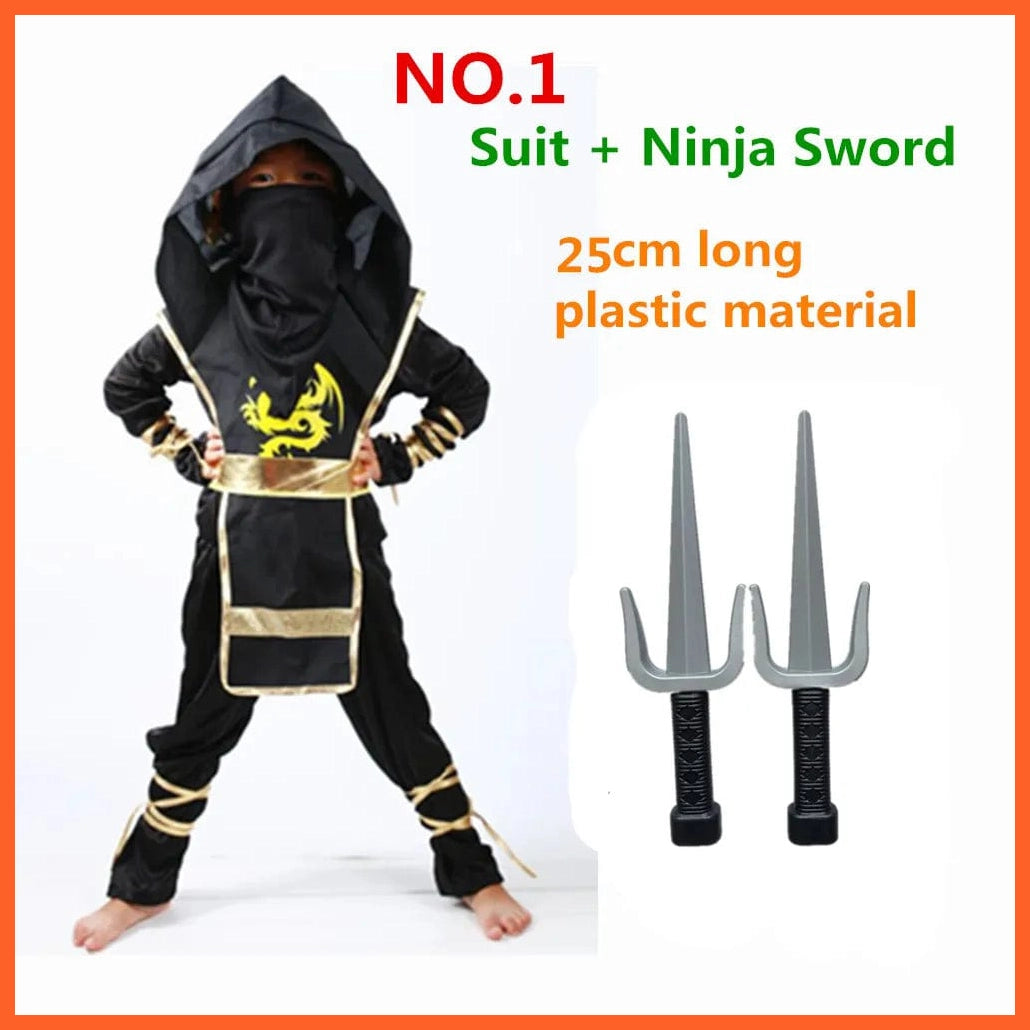 whatagift.com.au Ninja 2 NO.1 / (110)S 95-110cm / Ninja Ninjas Costumes | Halloween Party Boys Girls Warrior Cosplay Costume