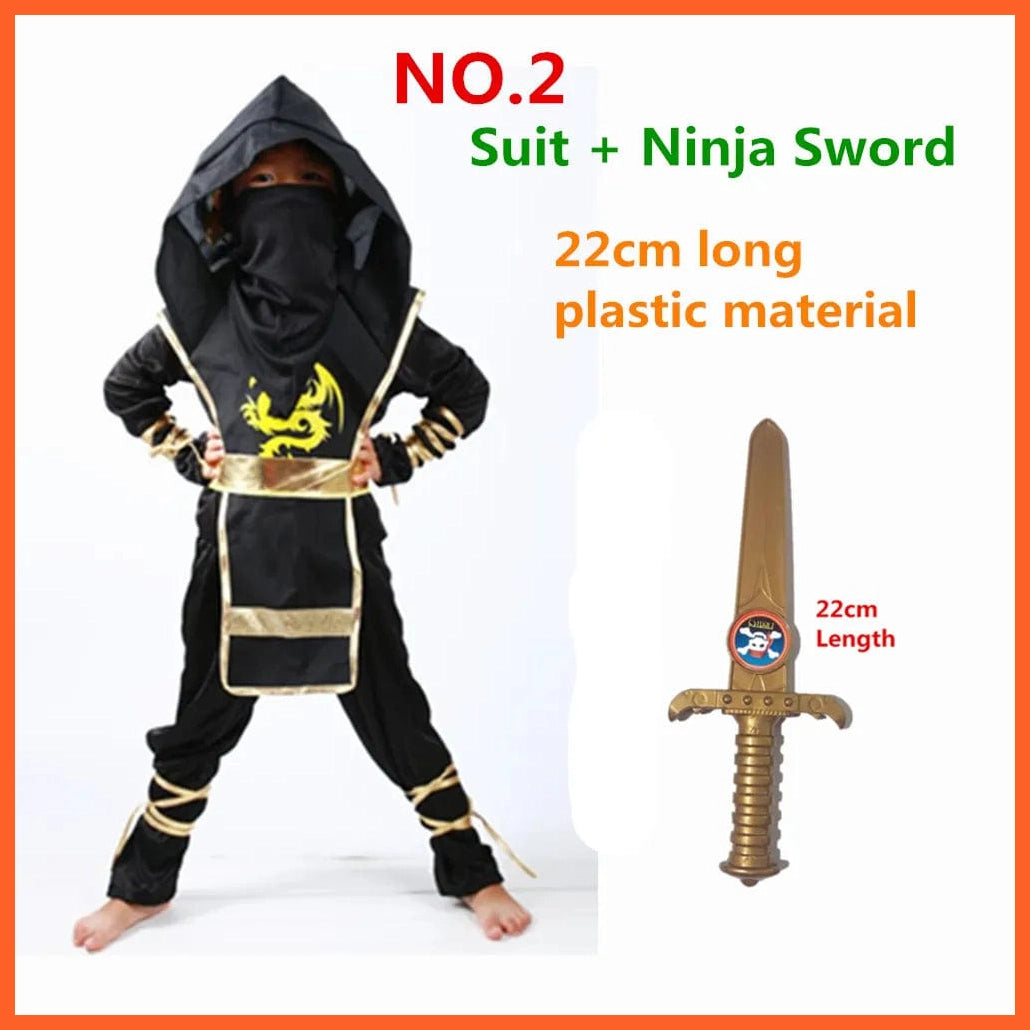 whatagift.com.au Ninja 2 NO.2 / (110)S 95-110cm / Ninja Ninjas Costumes | Halloween Party Boys Girls Warrior Cosplay Costume