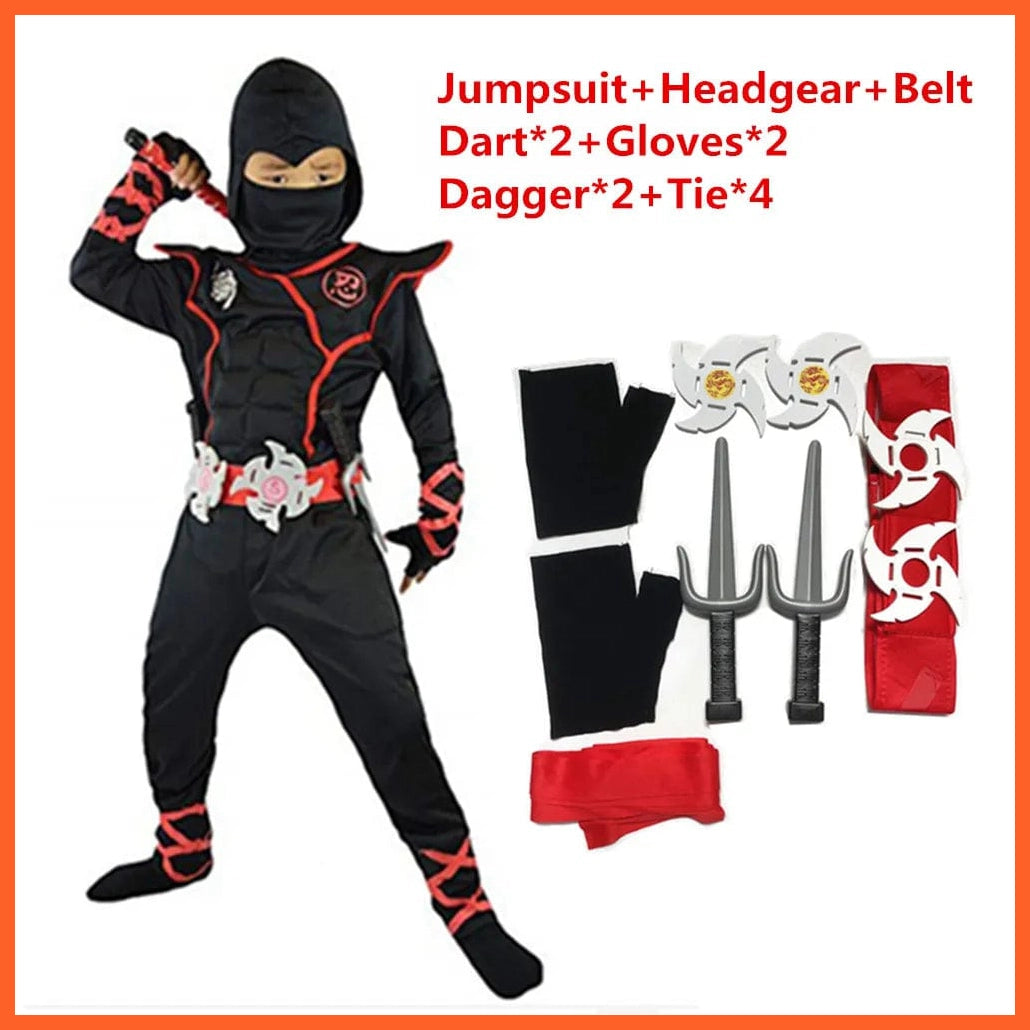 whatagift.com.au Ninja 4 / (110)S 95-110cm / Ninja Ninjas Costumes | Halloween Party Boys Girls Warrior Cosplay Costume