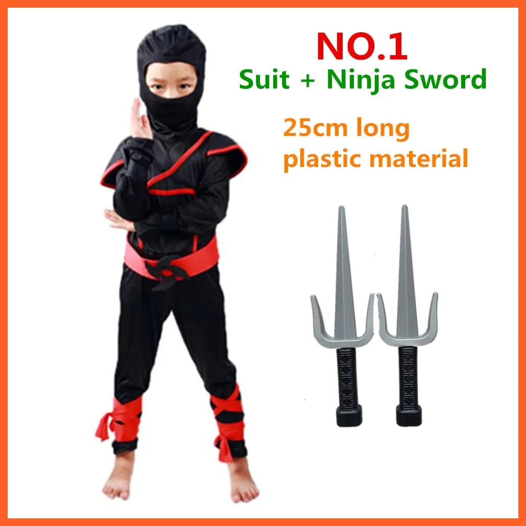 whatagift.com.au Ninja1 NO.1 / (110)S 95-110cm / Ninja Ninjas Costumes | Halloween Party Boys Girls Warrior Cosplay Costume