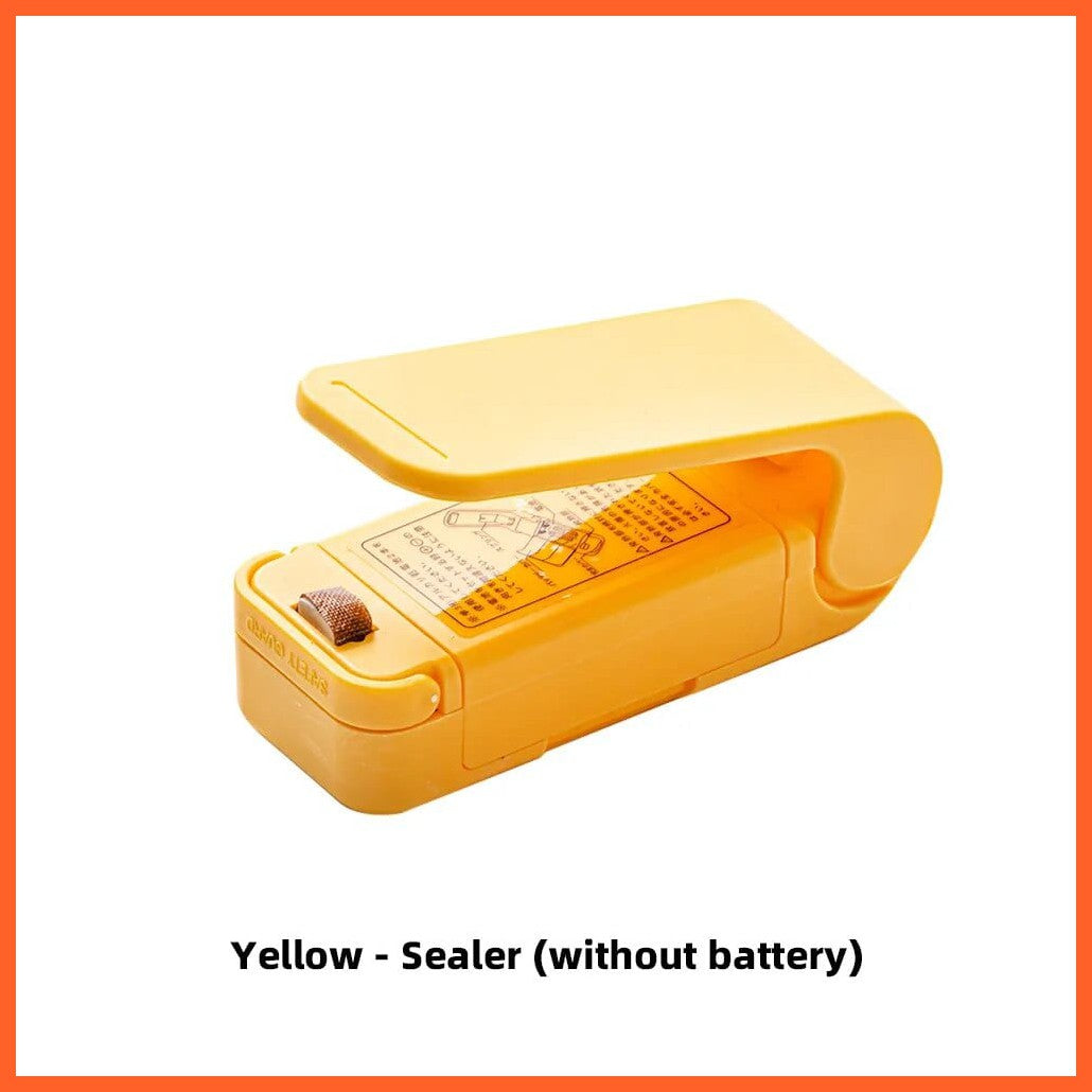 whatagift.com.au NO.4-Yellow Seal Foods with Ease: Mini Heat Bag Sealing Machine | Portable Kitchen Accessory