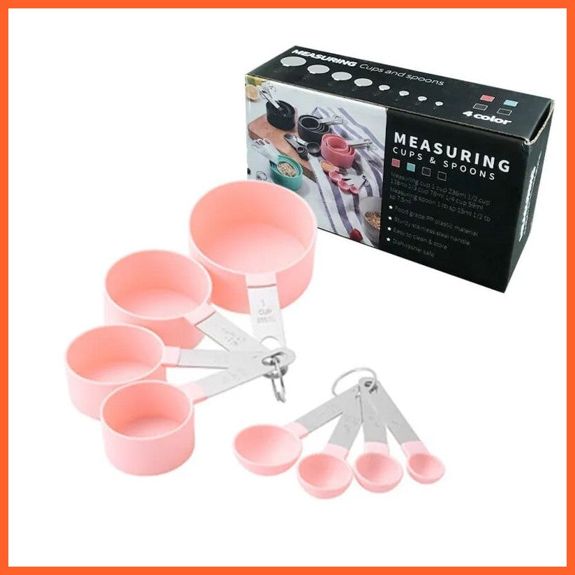 whatagift.com.au Pink 8pcs Precise Measurements Stainless Steel Measuring Spoons and Cups | Your Baking Essentials