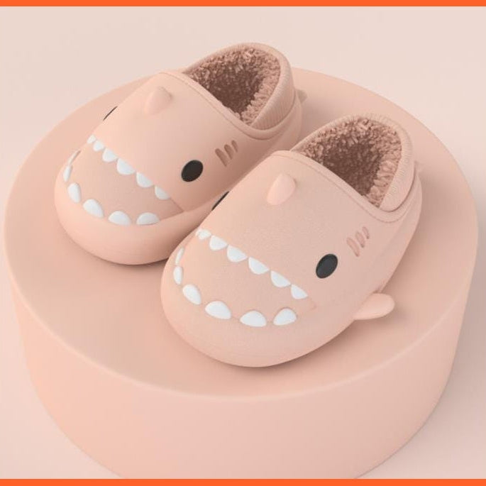 whatagift.com.au pink cover heel / 36-37 Standard Code Comfy Home Slippers | Winter Cartoon Shark Kids Slippers