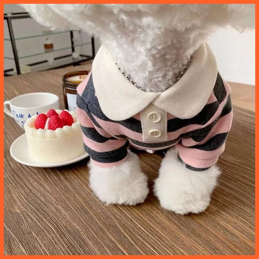 whatagift.com.au Pink / XS Dog Cat Polo Shirt Summer Dress | Striped Pet Soft T-Shirt