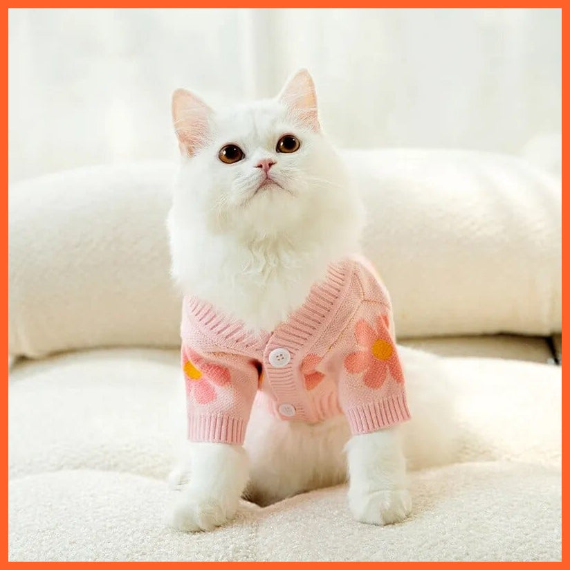 whatagift.com.au Pink / XS Striped Knitted Sweater Coat for Puppies and Kittens | Winter Clothes for Pet, Dog, Cat