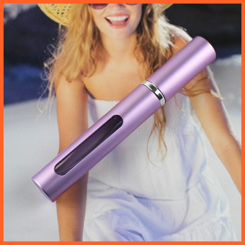 whatagift.com.au Purple 1 1PC Top Quality 5ml Refillable Mini Sprayer Perfume Bottle | Aluminum Perfume Atomizer Travel Size