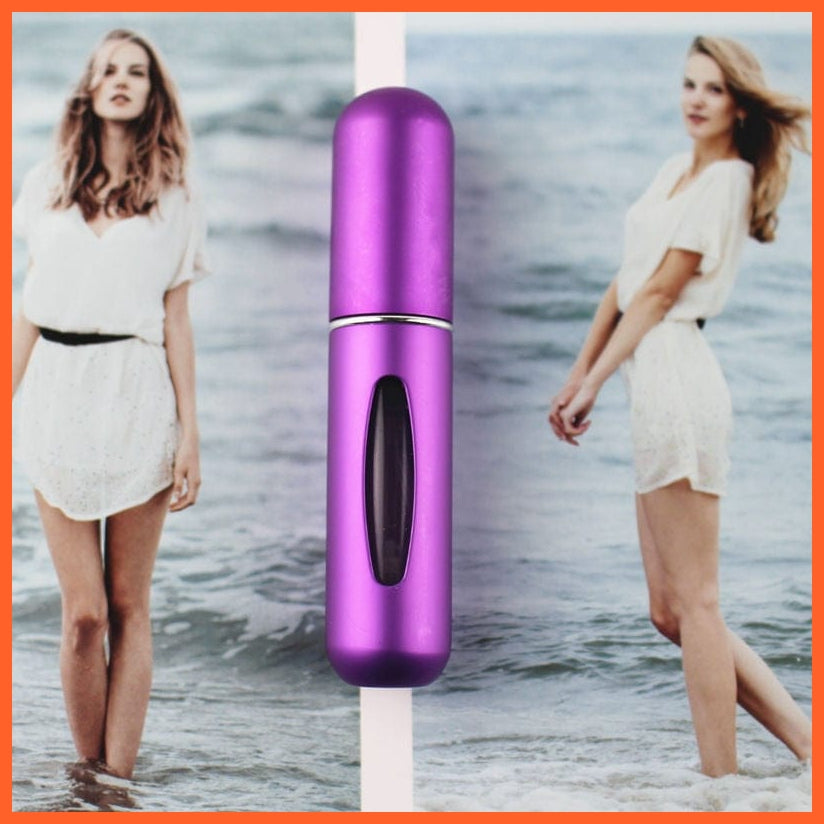 whatagift.com.au Purple 1PC Top Quality 5ml Refillable Mini Sprayer Perfume Bottle | Aluminum Perfume Atomizer Travel Size