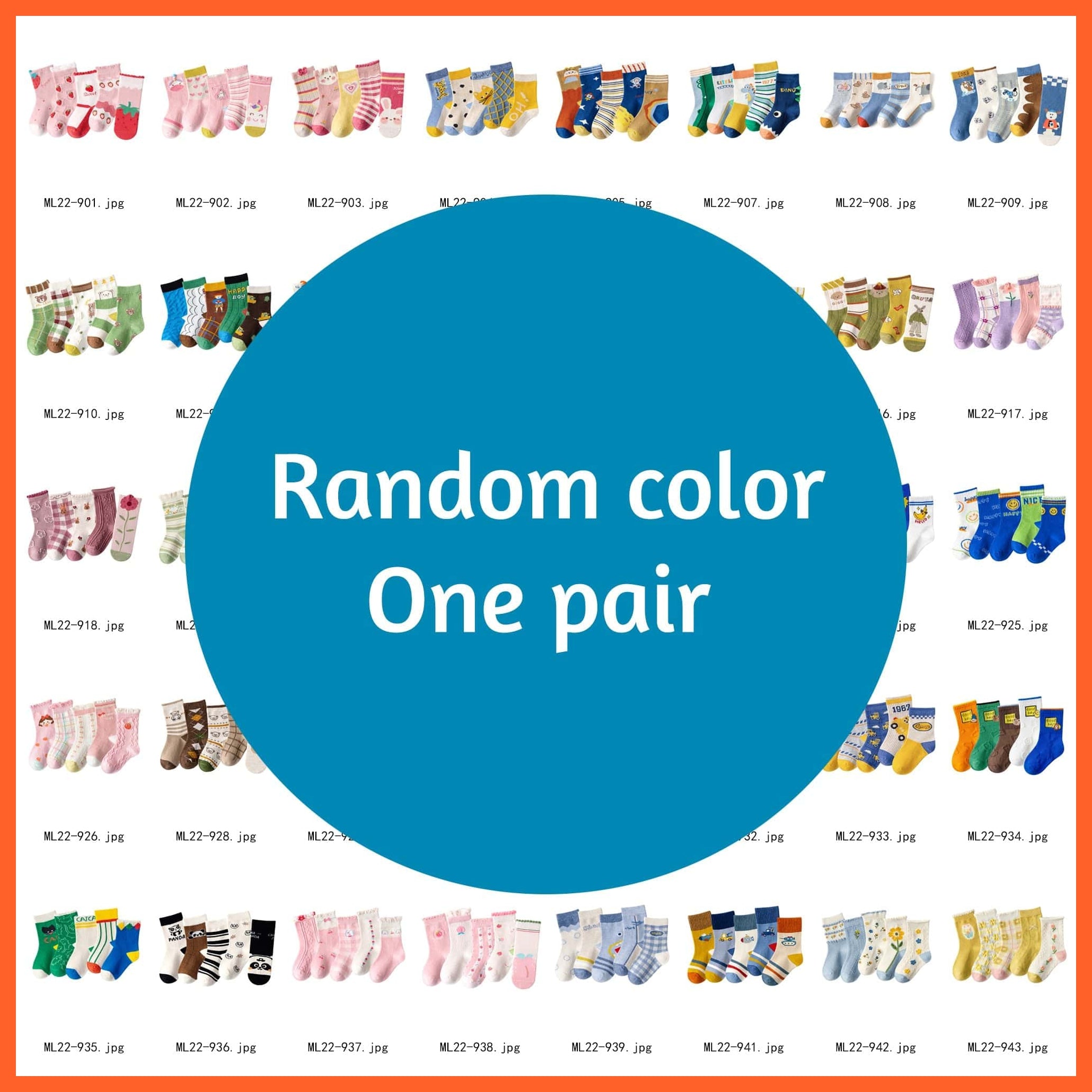 whatagift.com.au Random(1 pairs) / S(1T-3T) Cotton Non-slip Socks for Kids
