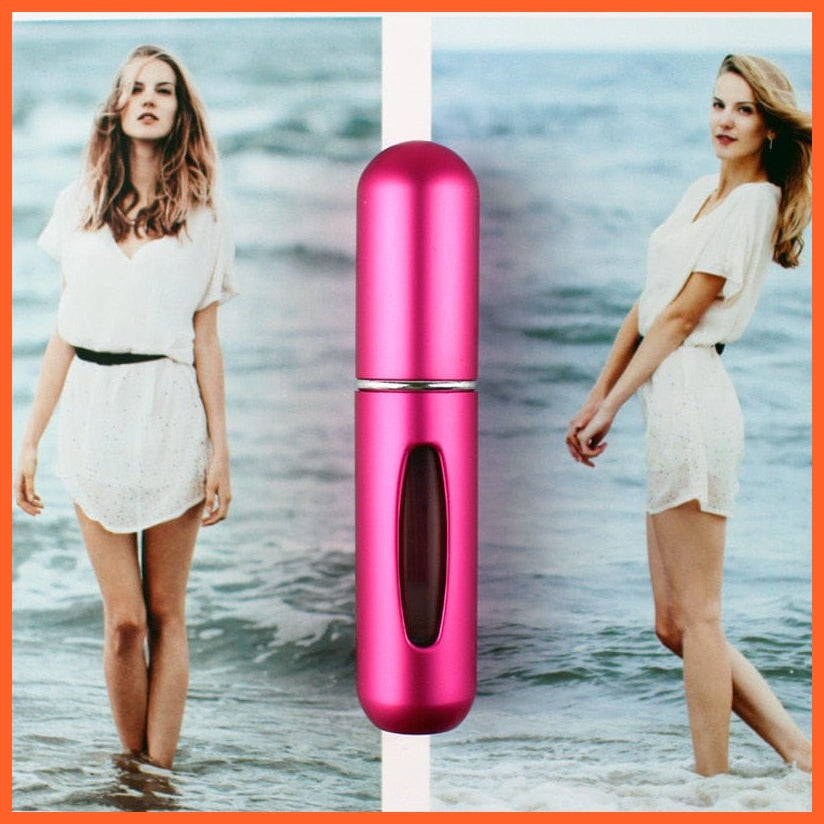 whatagift.com.au Rose Pink 1PC Top Quality 5ml Refillable Mini Sprayer Perfume Bottle | Aluminum Perfume Atomizer Travel Size