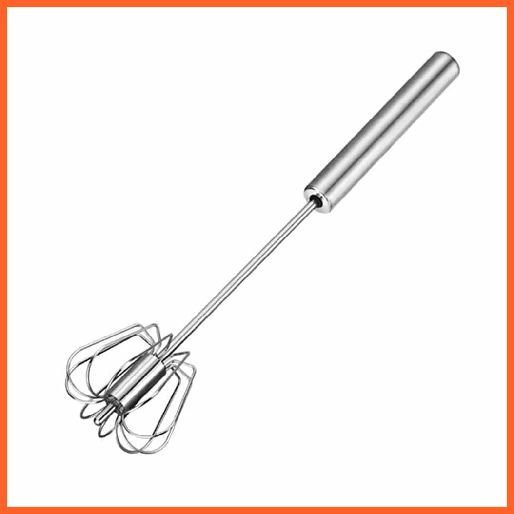 whatagift.com.au S Whisking Made Easy: Semi-automatic Stainless Steel Egg Beater | Your Self-Turning Egg Stirrer
